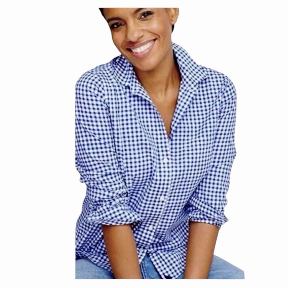 UNTUCKit Women’s Belleza Button Up Shirt Blue Buffalo Plaid Size 4 NWOT - Picture 13 of 15